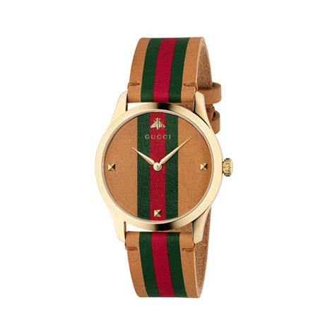 gucci brown leather watch|Gucci men's watches clearance sale.